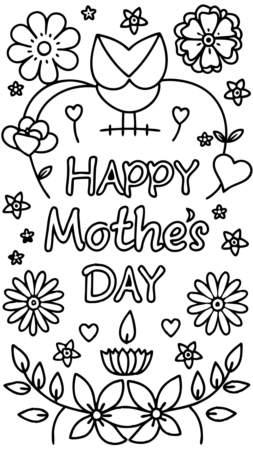 happy mother’s day coloring page